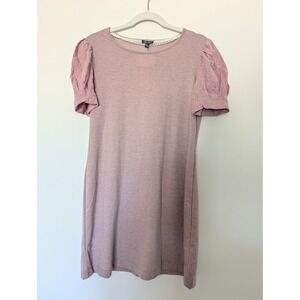 Lily Rose Junior's Large Dusty‎ Pink Embroidered Puff Sleeve Casual Mini Dress